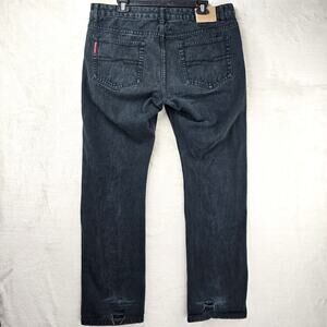 Sergio Never Legal Jeans Men's 36x32 Black Denim Grunge Vintage Y2K Straight